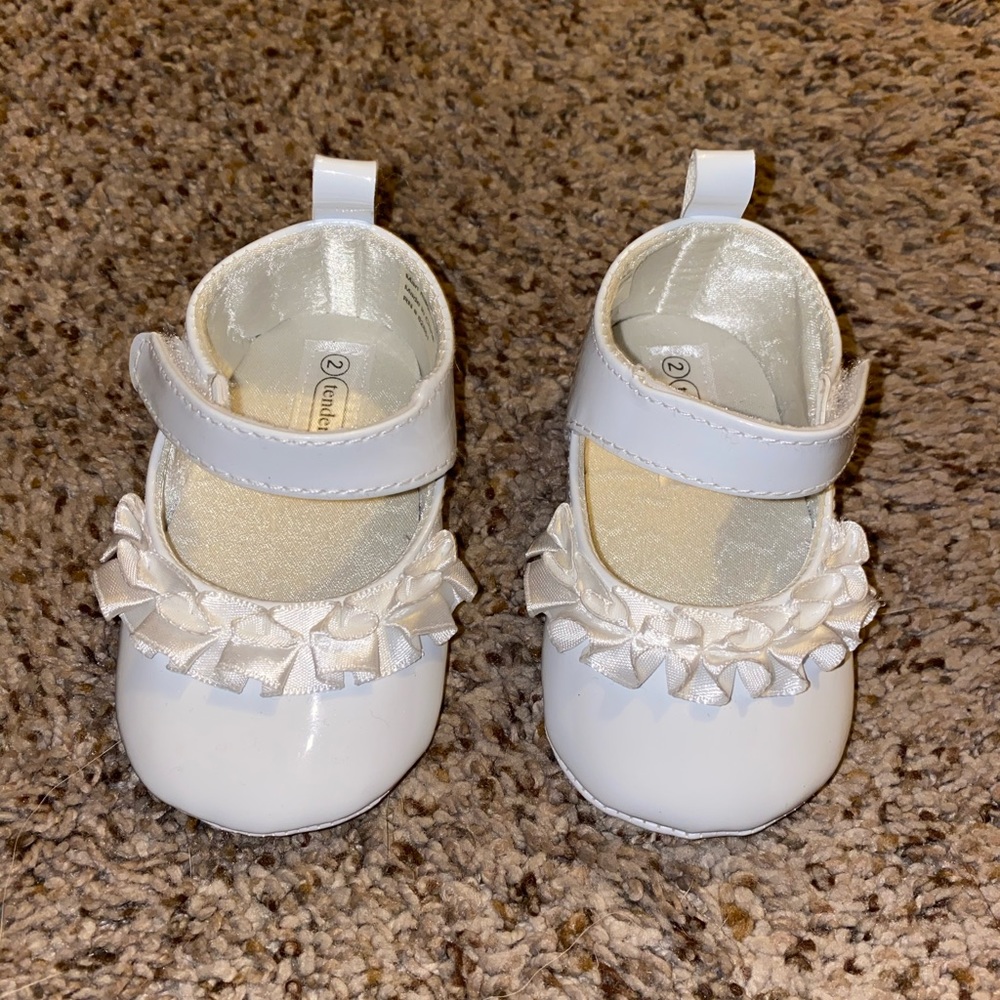 Cute white baby girl flats